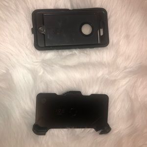 iPhone 8 Plus black otter box case and clip